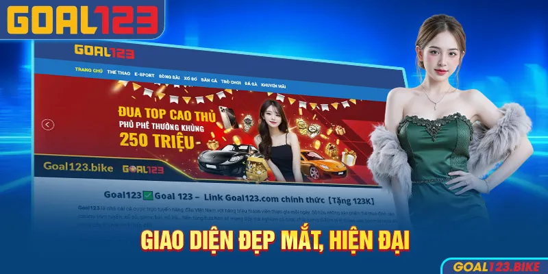 Giao diện goal123 đẹp mắt hiện đại