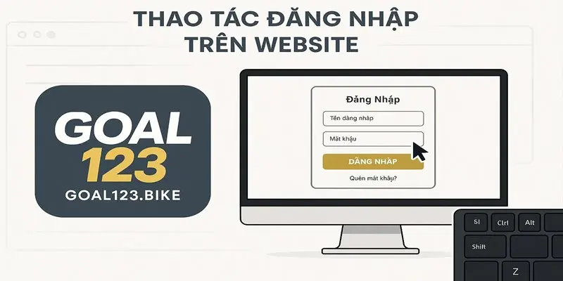 Thao tác đăng nhập Goal123 trên website